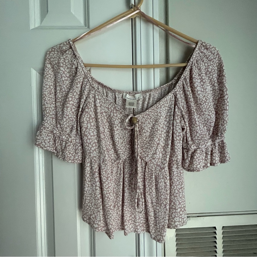 Cottagecore style Pink floral shirt